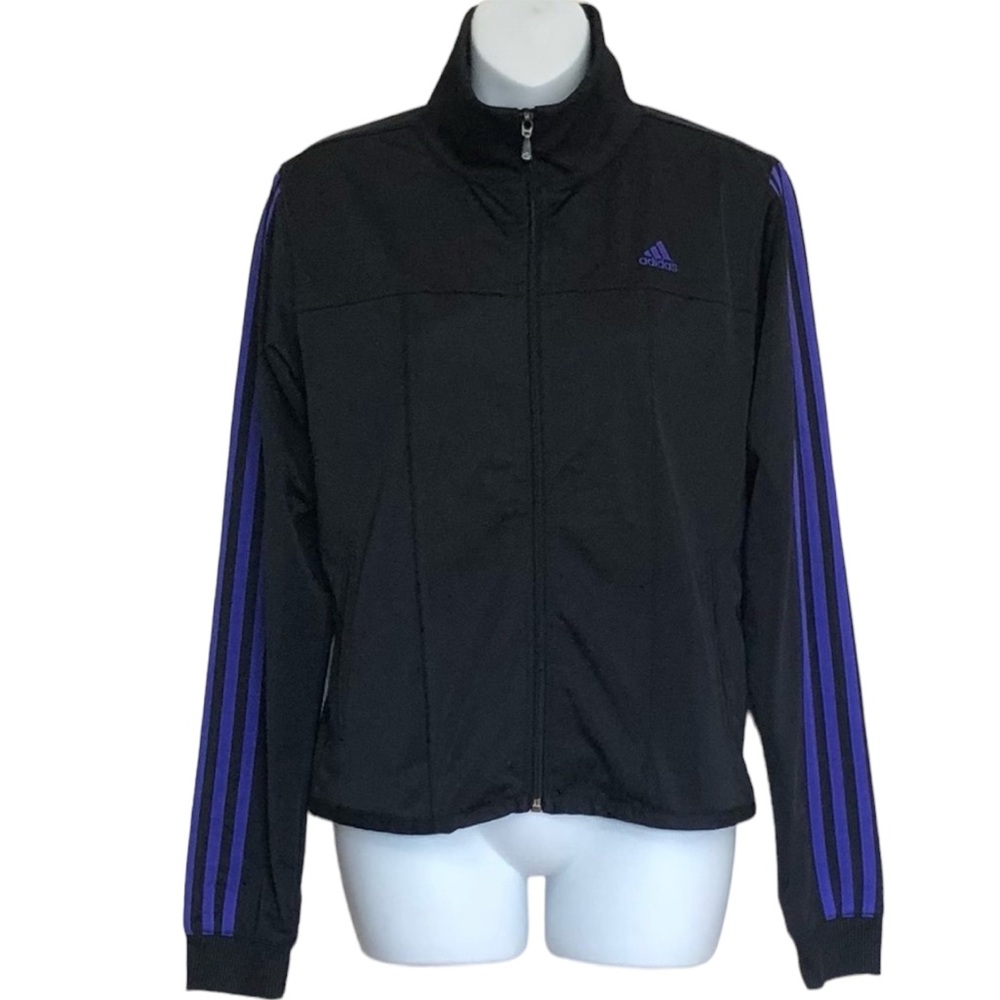 Vintage Adidas Three Stripes Full Front Zip Women’s Jacket Sz M